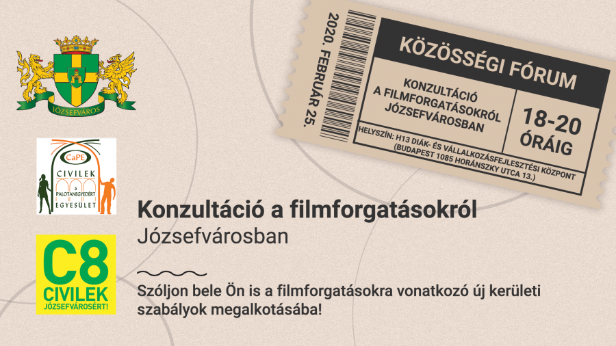 Konzultáció a közterületi filmforgatásokról Józsefvárosban