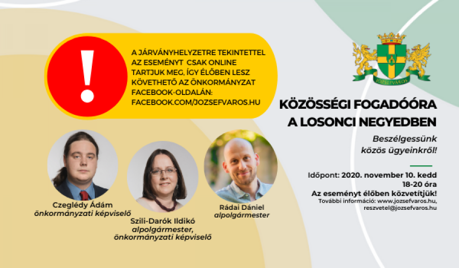 ONLINE Közösségi fogadóóra a Losonci negyedben