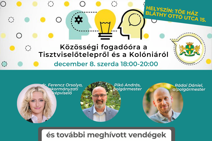 Közösségi fogadóóra a Tisztviselőtelepről és a Kolóniáról