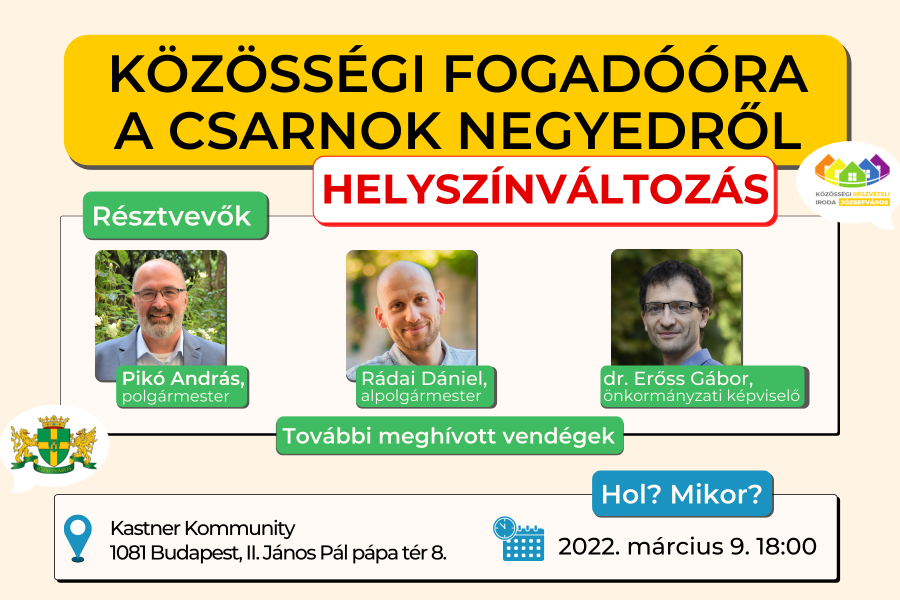 Közösségi fogadóóra a Csarnok negyedről – 2022