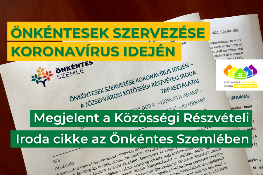   Önkéntesek szervezése koronavírus idején – a Közösségi Részvételi Iroda tapasztalatai