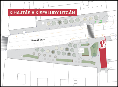 Kihajtás a Kisfaludy utcán