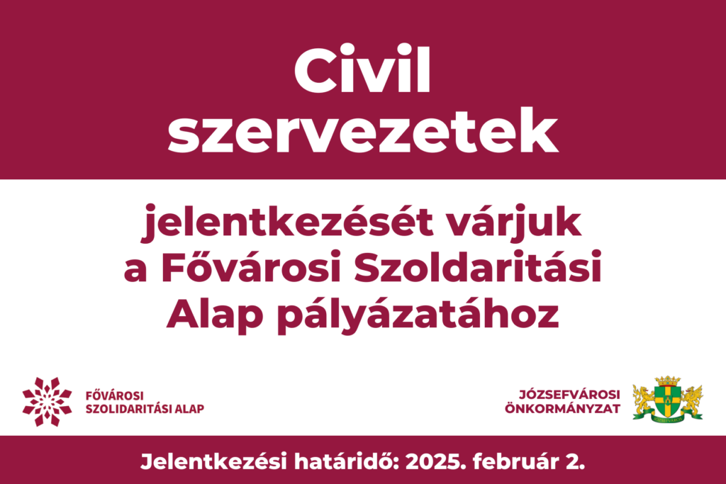 Civil szervezetek jelentkezését várjuk a Fővárosi Szolidaritási Alap pályázatához