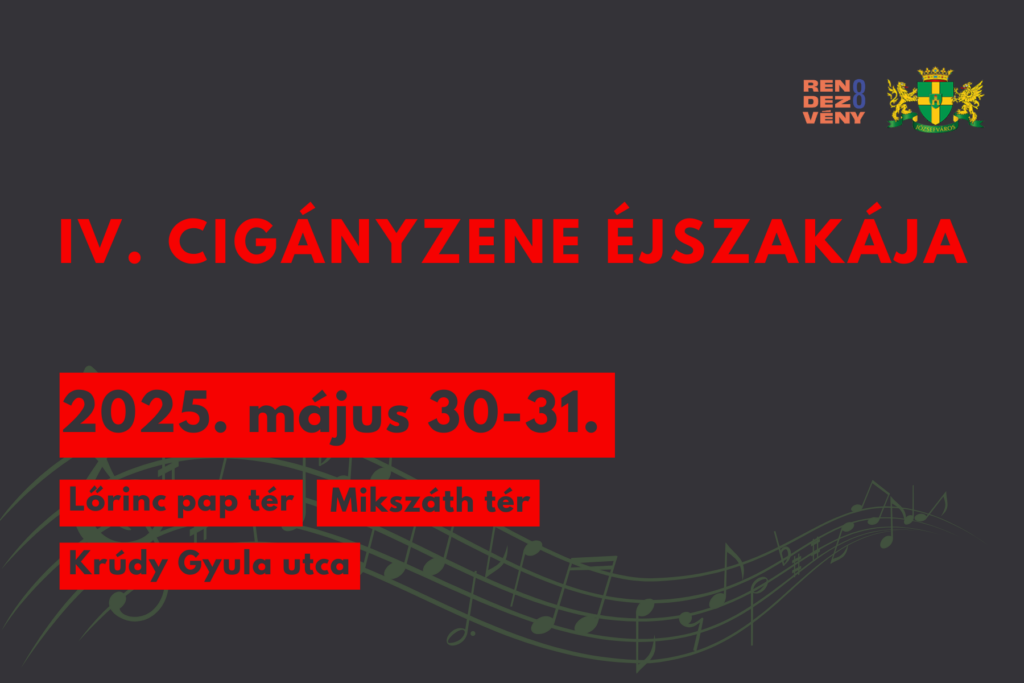 IV. Cigányzene éjszakája 2025. május 30-31. Lőrinc pap tér, Mikszáth tér, Krúdy Gyula utca  