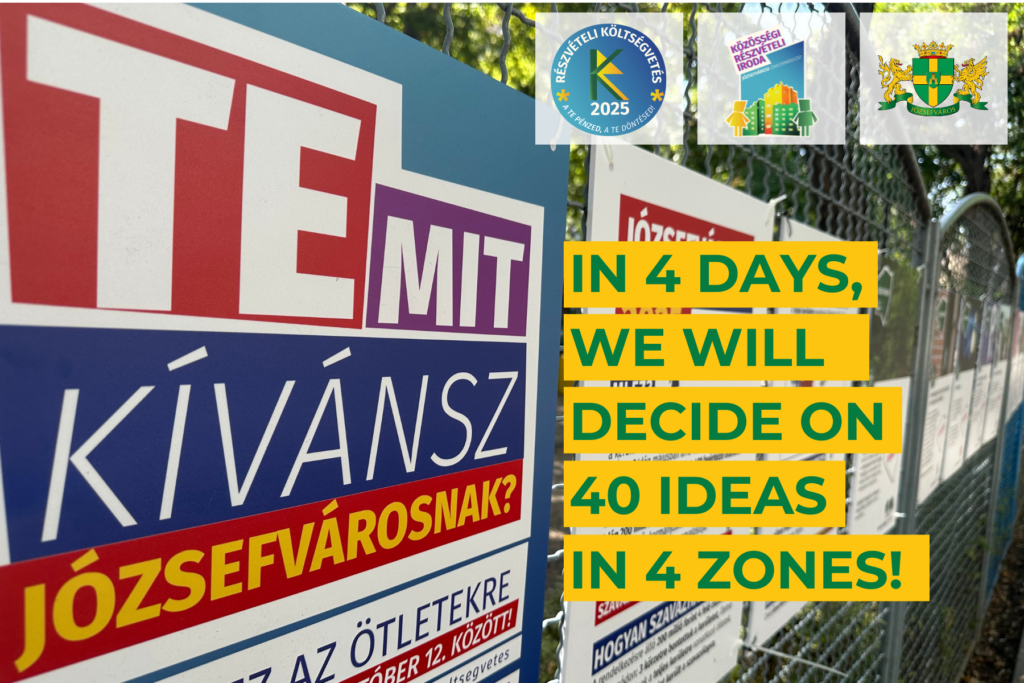 in 4 days we will decide on 40 ideas in 4 zones