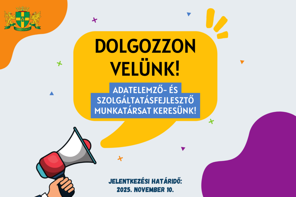Dolgozzon velünk! Adatelemző és szolgáltatásfejlesztő munkatársat keresünk! Jelentkezési határidő: 2025. november 10.