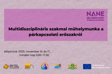 Multidiszciplináris szakmai műhelymunka a párkapcsolati erőszak áldozatainak támogatásáról Időpontok: 2025. november 14. és 17., minden nap 9:00–17:00