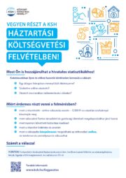 Vegyen részt a KSH háztartási költségvetési feltvételben