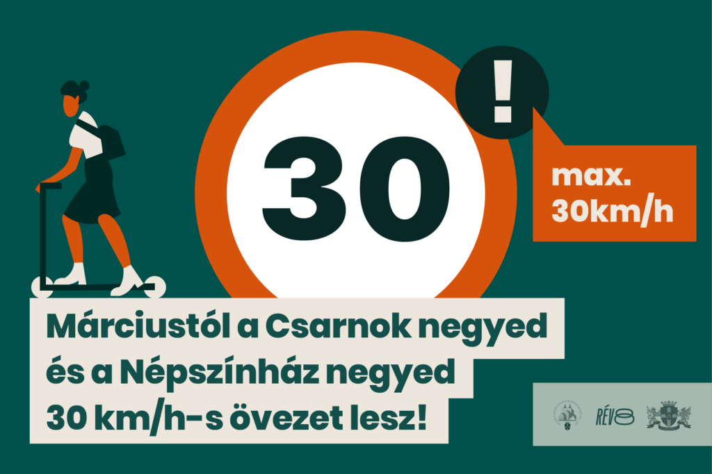 Márciustól a Csarnok negyed és a Népszínház negyed 30km/h-s övezet lesz  