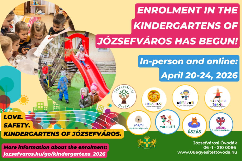 Enrollment in the Kindergartens of Józsefváros begins on April 20, 2026!