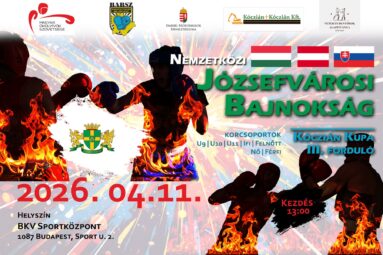 Nemzetközi Józsefvárosi bajnokság 2026.04.11. Kóczián kupa III. forduló Korcsoportok U9, U10?U11 Ifi felnőtt női férfi Helyszín BKV sportközpont 1087 Budapest Sport u. 2