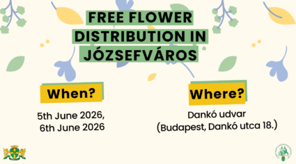 When: 5th June 2026, 6th June 2026 When: Dankó Udvar (18 Dankó utca) Free flower distribution in Józsefváros