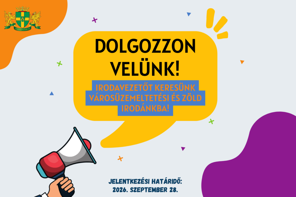 Dolgozzon velünk! Irodavezetőt keresünk Városüzemeltetési és Zöld Irodánkba! 