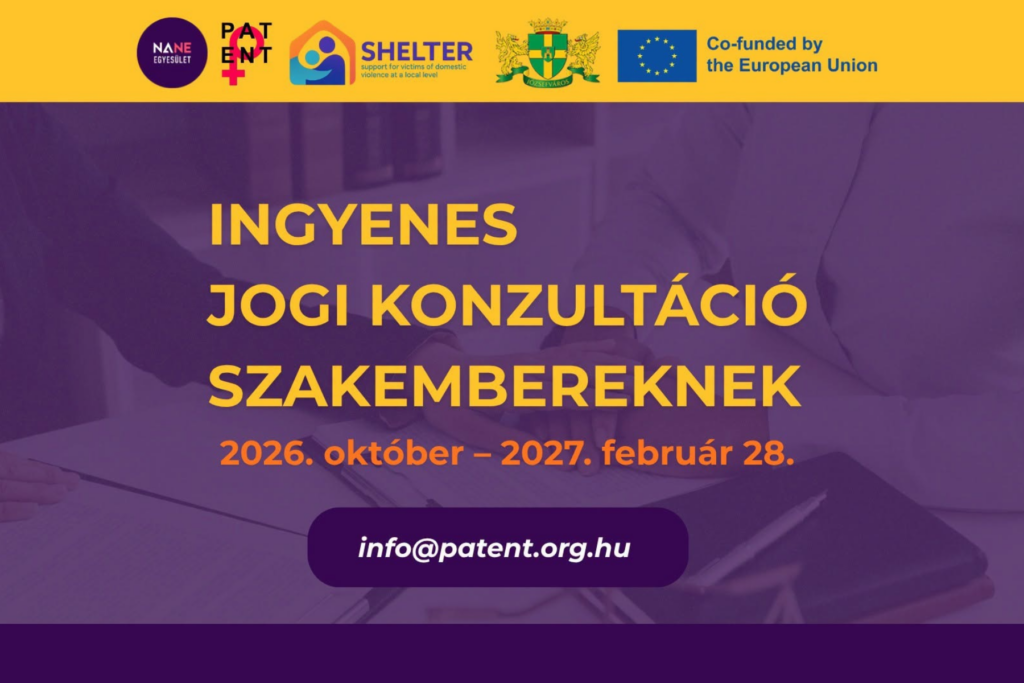Ingyenes jogi konzultáció szakembereknek 2026. október- 2027. február 28. info@patent.org.hu